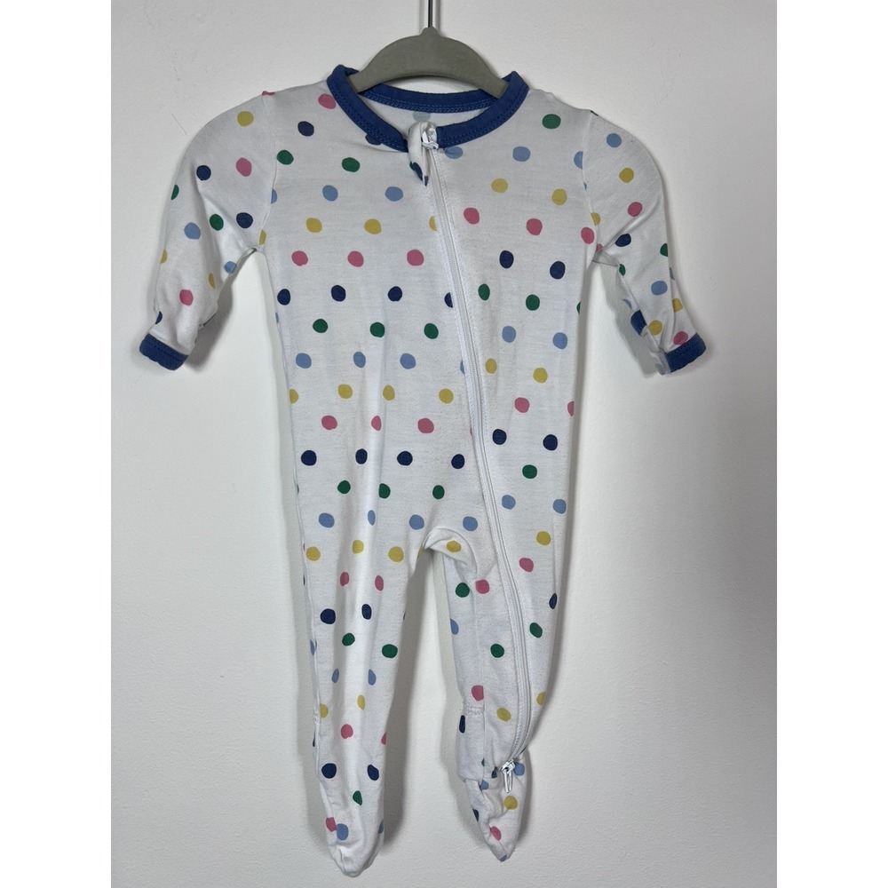 Kyte Baby Newborn Bamboo Footie Pajamas Rainbow Polka Dot Zip Sleeper NB